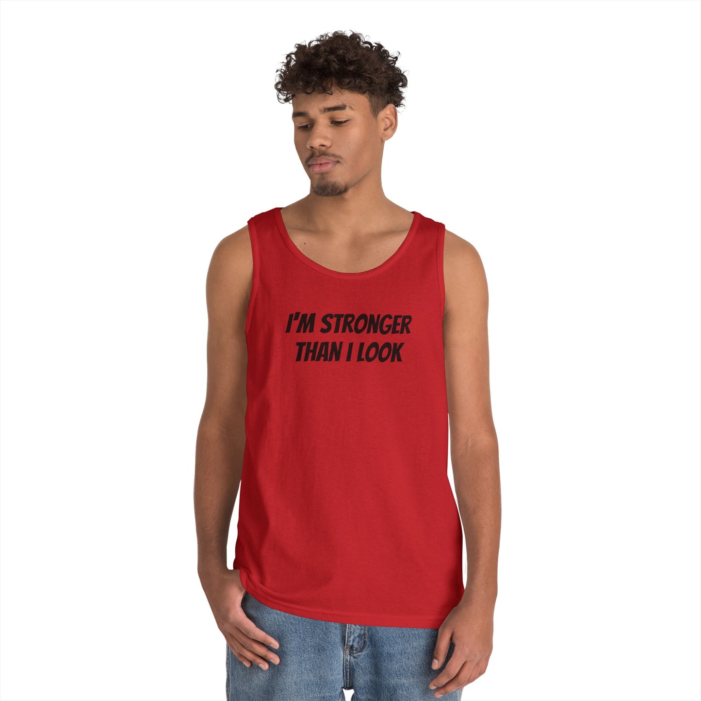Fitness Tank Top - 'I'm Stronger Than I Look' Funny Workout Shirt