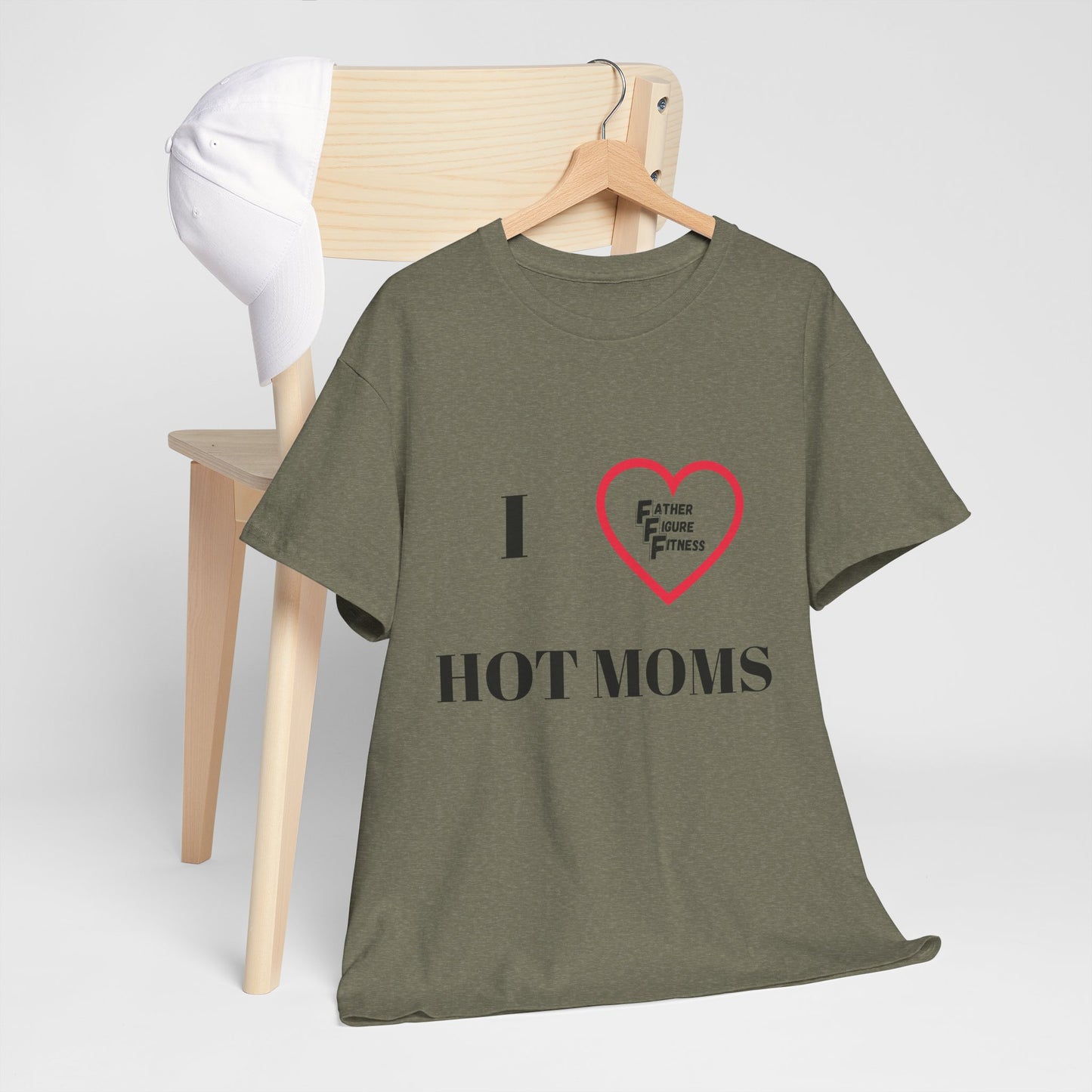 I LOVE Hot Moms : Heavy Cotton Tee