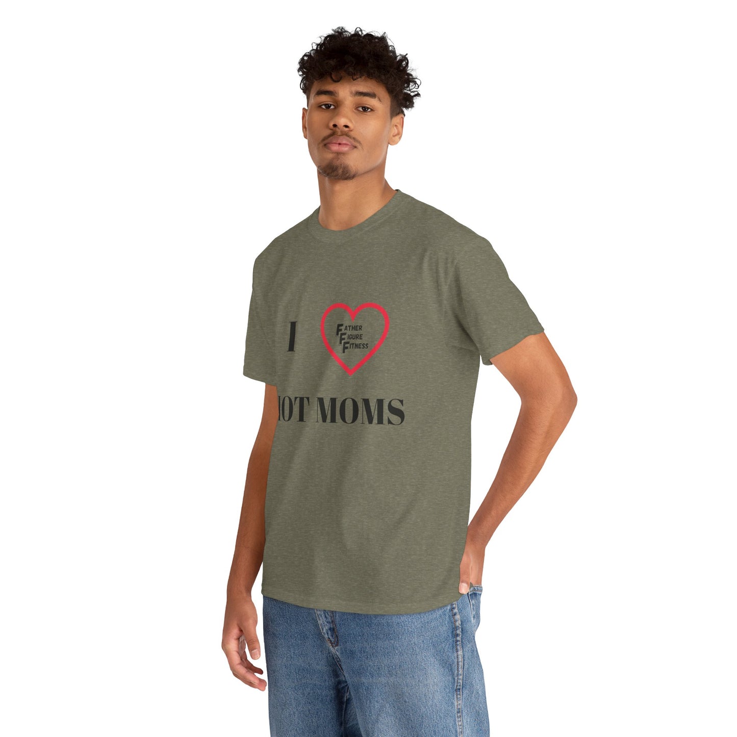 I LOVE Hot Moms : Heavy Cotton Tee