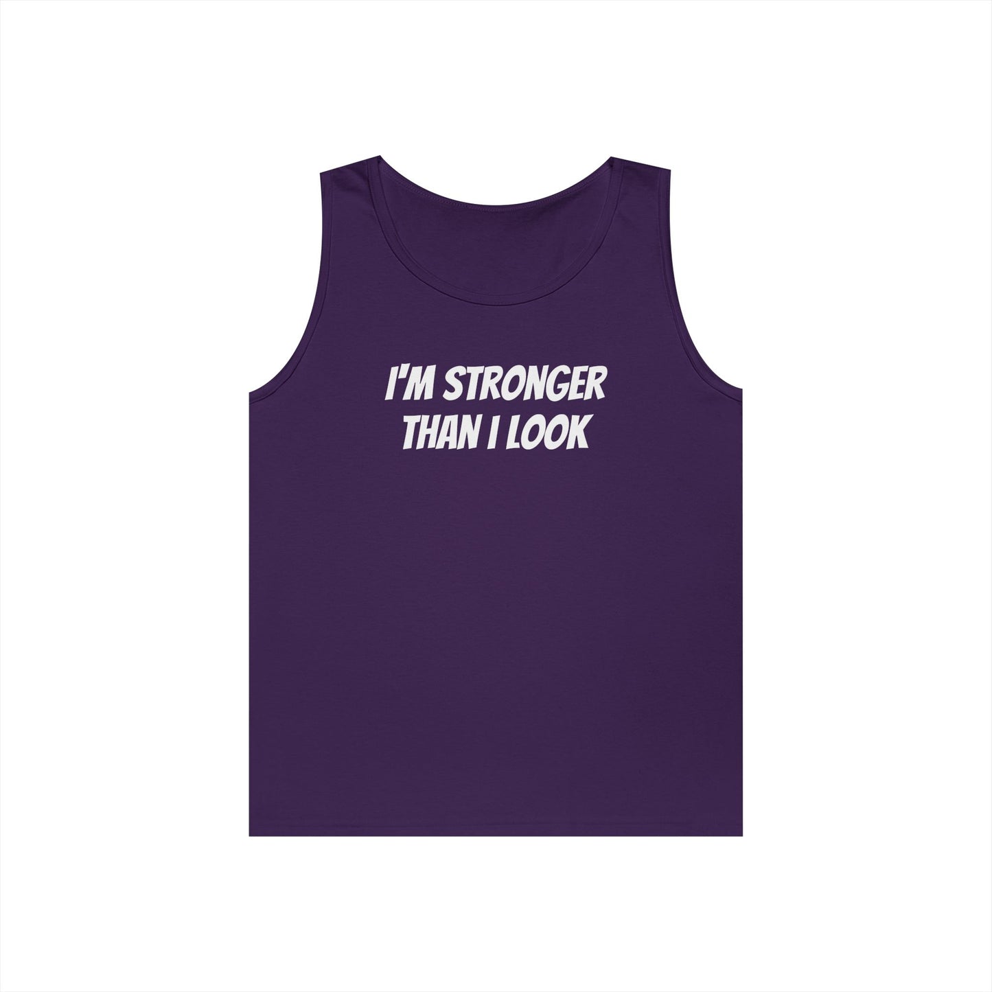 Fitness Tank Top - 'I'm Stronger Than I Look' Funny Workout Shirt